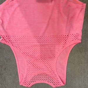 Lorna Jane hot pink cutout tank medium crop